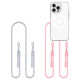 Tech-Protect Flexair Chain MagSafe Case for iPhone 16 Pro - Clear + 2 Lanyards (Pink and Gray)