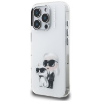 Karl Lagerfeld IML Aquarelle Karl & Choupette & Logo iPhone 16 Pro Case - White