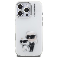 Karl Lagerfeld IML Aquarelle Karl & Choupette & Logo iPhone 16 Pro Case - White