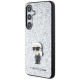 Karl Lagerfeld Fixed Glitter Ikonik Logo Metal Pin Case for Samsung Galaxy S24 - Silver