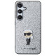 Karl Lagerfeld Fixed Glitter Ikonik Logo Metal Pin Case for Samsung Galaxy S24 - Silver