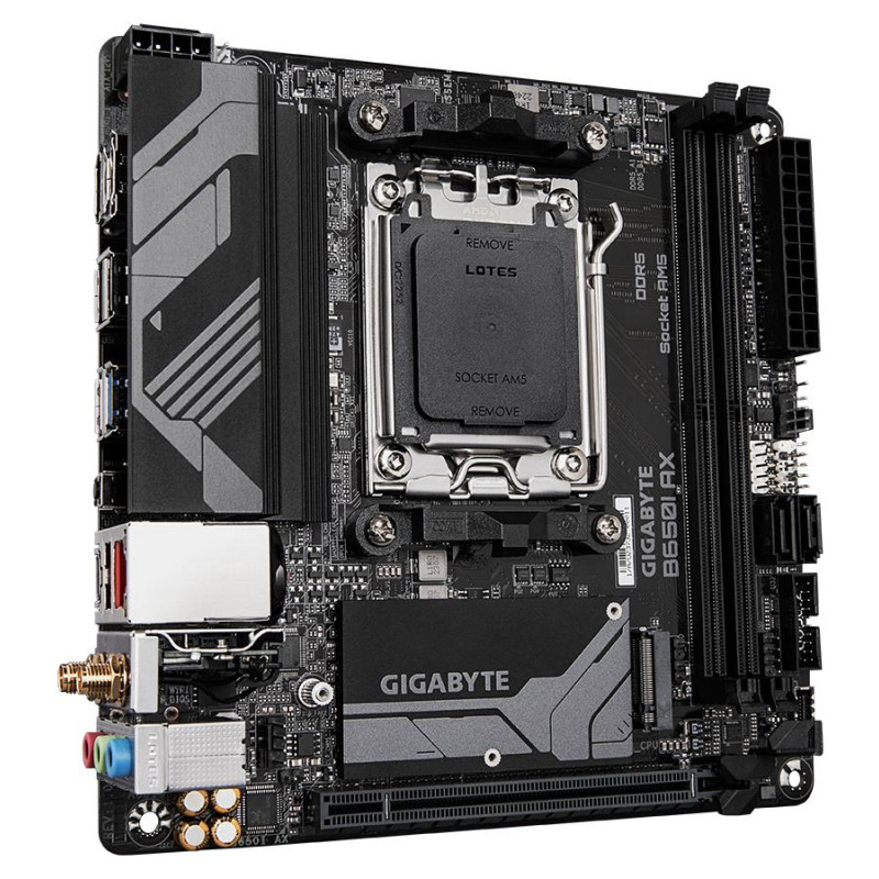 Gigabyte Mainboard|GIGABYTE|AMD B650|Socket AM5|mini ITX|RAM DDR5-SDRAM|2xSlots|Wi-Fi Yes|Bluetooth Yes|1xNumber of M.2 (M) slots|B650IAX1.2