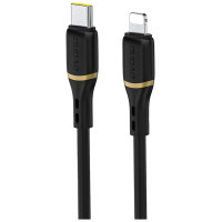 Dudao L25X USB-C - Lightning Cable 1m 30W with Soft Silicone Braid - Black