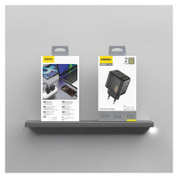 Dudao A28PEU PD 45W GaN 2xUSB Wall Charger - Black