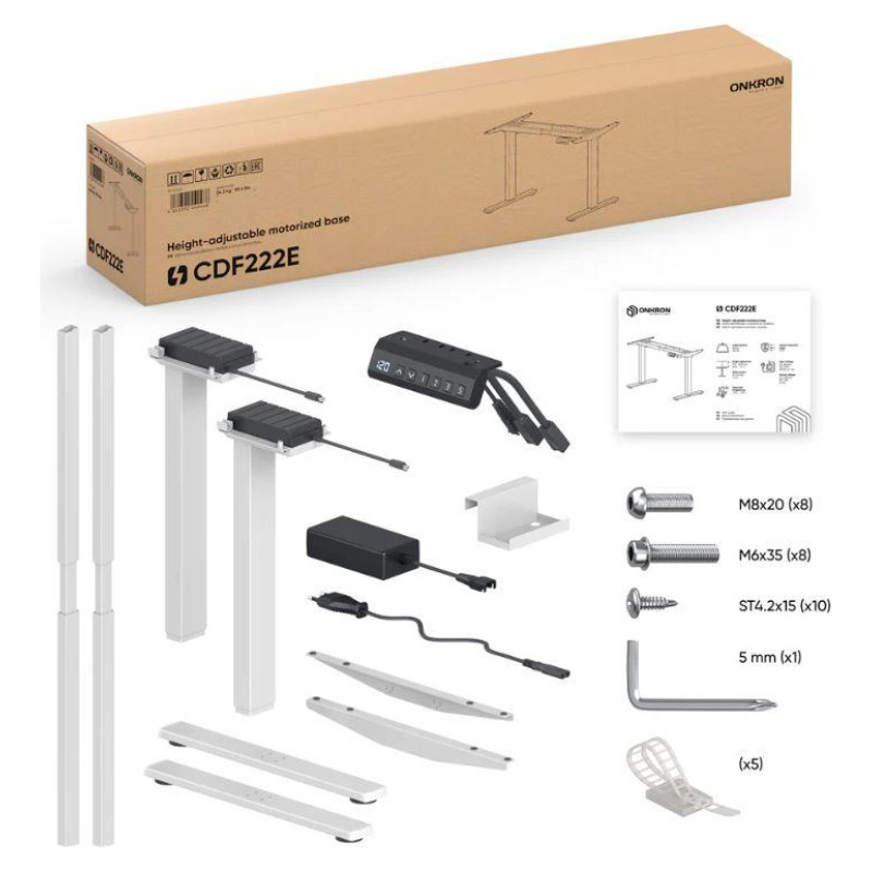 Onkron DESK FRAME MOTORISED/WHITE CDF222E-W ONKRON