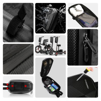 Wozinsky waterproof scooter handlebar bag 4l handlebar bag black (WSB2BK)