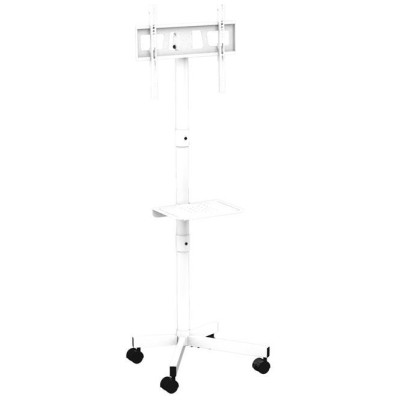 Gembird TV SET ACC FLOOR STAND 32-55"/CASTER WH TVS-55T-03-W GEMBIRD