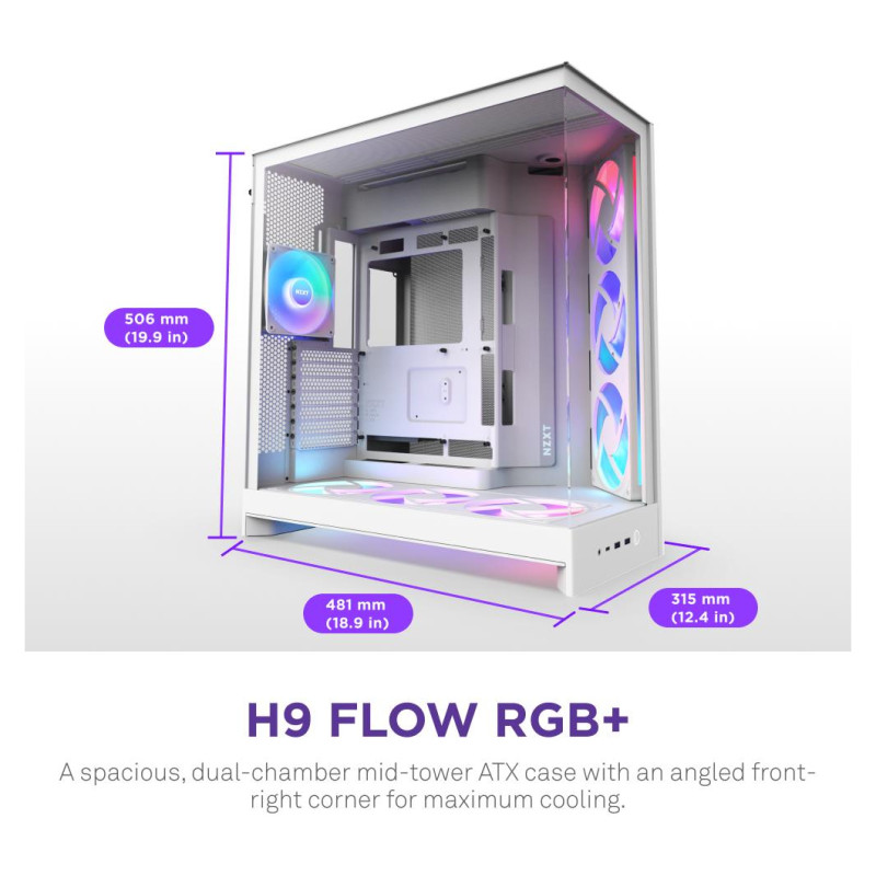 Nzxt Case|NZXT|ATX/micro ATX/Mini-ITX/EATX|White|Midi Tower|PC|CM-H92FW-R1
