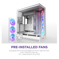 Nzxt Case|NZXT|ATX/micro ATX/Mini-ITX/EATX|White|Midi Tower|PC|CM-H92FW-R1