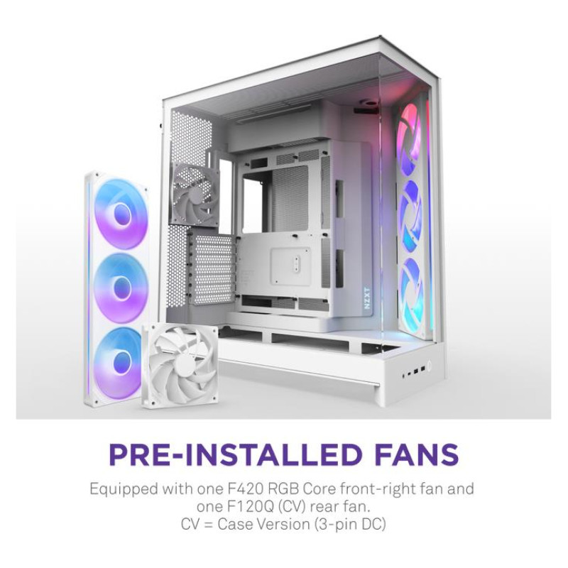 Nzxt Case|NZXT|ATX/micro ATX/Mini-ITX/EATX|White|Midi Tower|PC|CM-H92FW-R1