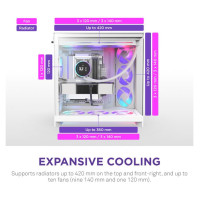 Nzxt Case|NZXT|ATX/micro ATX/Mini-ITX/EATX|White|Midi Tower|PC|CM-H92FW-R1