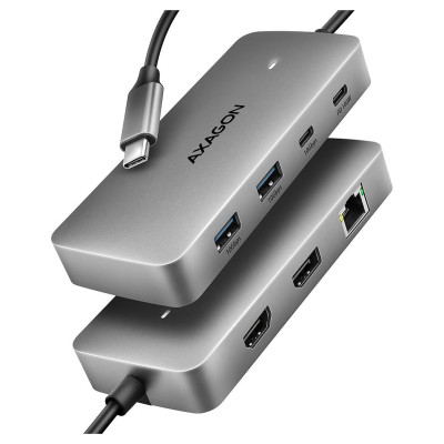 Axagon HMC-CUB83X2 USB-C 10Gbps DUAL 4K DISPLAY 7in1 hub