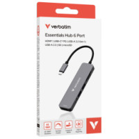 Verbatim Dokstacija Verbatim USB-C Essentials Multiport Hub 6 Port