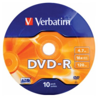 Verbatim Matricas DVD-R AZO Verbatim 4.7GB Wagon Wheel 16x 10 Pack Spindle