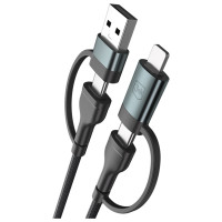 3Mk Protection 3mk Hyper Cable N-SERIES 2 in 2 USB-A / USB-C and USB-C / Lightning 1.2m QC 3.0 9V/2A 60W - black