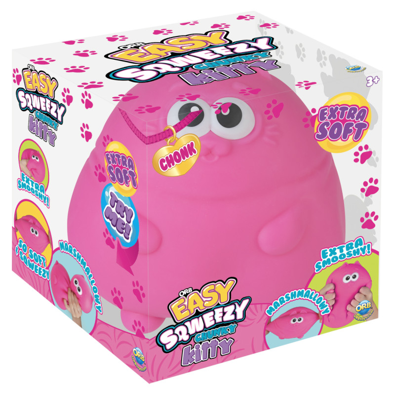 ORB Anti-stresa rotaļlieta spaidāmais kaķis Easy Sqweezy Chunky Kitty