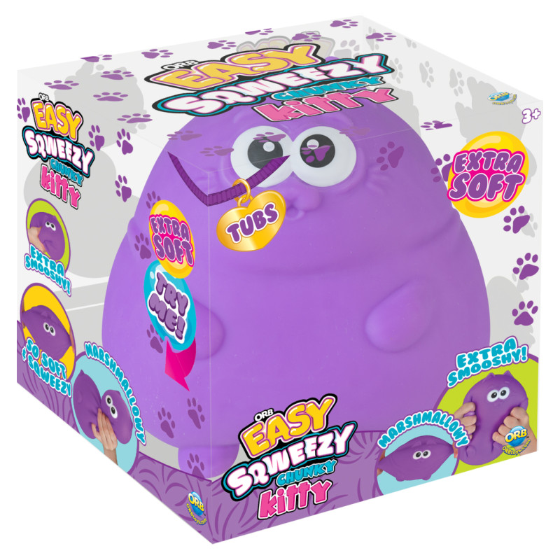 ORB Anti-stresa rotaļlieta spaidāmais kaķis Easy Sqweezy Chunky Kitty