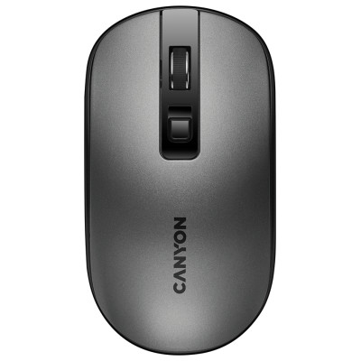 Canyon MW-18, 2.4GHz Wireless Rechargeable Mouse with Pixart sensor, 4keys, Silent switch for right/left keys,DPI: 800/1200/1600, Max. usage 50 hours for one time full charged, 300mAh Li-poly battery, Dark grey, cable length 0.6m, 116.4*63.3*32.3mm, 0.075