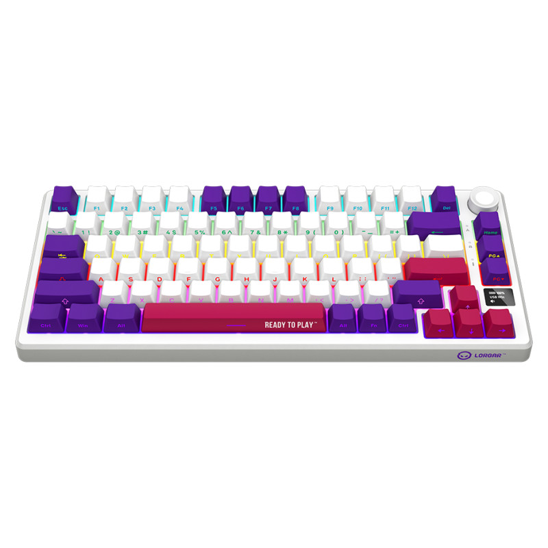 Lorgar KBP7075W, Wireless 75% Mechanical Gaming Keyboard Pro, White, EN layout