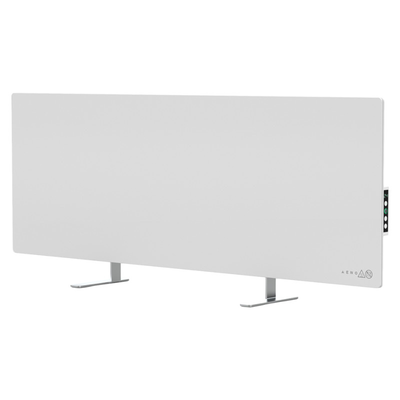 Aeno Premium Eco Smart Heater, 700W, Tempered glass, Infrared+convection heating type, Led display Plug type: Europe (E/F type), WHITE