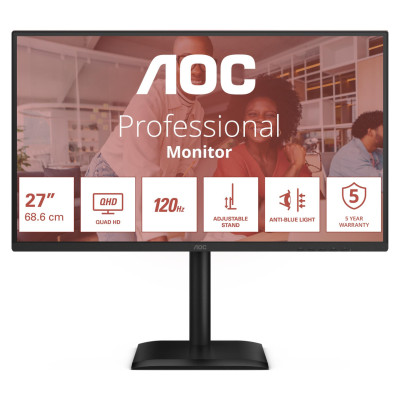 AOC LCD Monitor|AOC|27 "|2560 x 1440 pixels|Quad HD|Native aspect ratio 16:9|LED|Flat|Q27E4CV