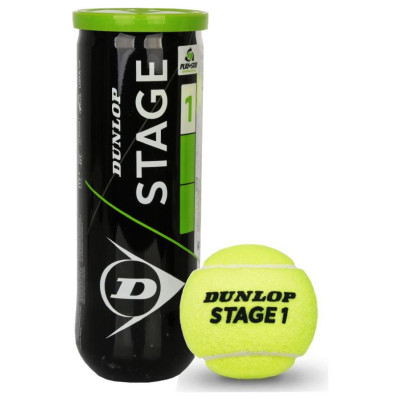 Dunlop Stage 1 Green 3 ST1-3 Tennis Balls (tenis ziemny)