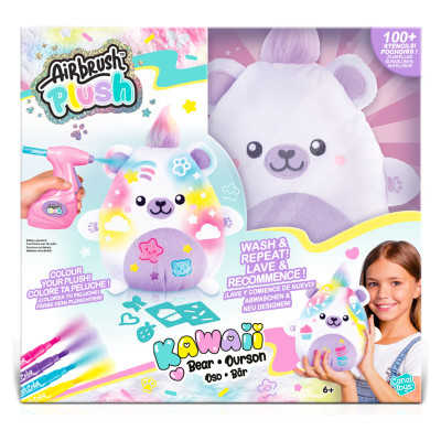 Airbrush PLUSH Plī&scaron;a DIY komplekts Kawaii Bear ar aerogrāfu, 25 cm