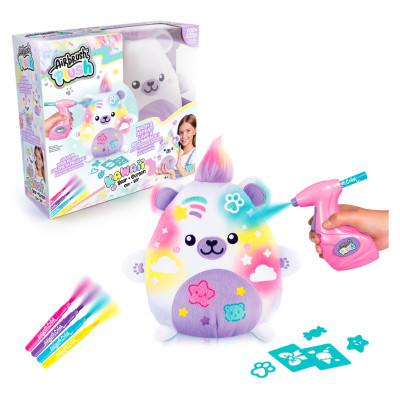 Airbrush PLUSH Plī&scaron;a DIY komplekts Kawaii Bear ar aerogrāfu, 25 cm