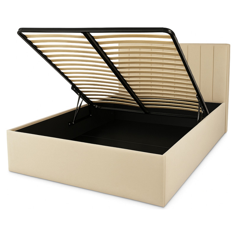 Emis Sleeping Gulta "Caroline" 180x200 / Gai&scaron;i pelēka / Ar veļas kasti