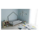 Emis Montessori bērnu gulta "Cottage" 80x160 / Balts + pelēks (RAL 7040) / Jā