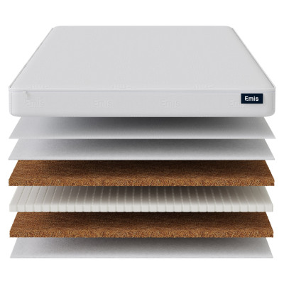 Emis ⁠Zīdaiņu matracis "Koko" 120x200x7 / ⁠Emis Denim Mosaic