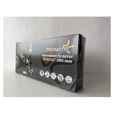 Muuwmi Prece ar Bojātu iepakojumu- Muuwmi Aluminium Scooter Deluxe skrejritenis 205 mm, zelta - AU 550-B