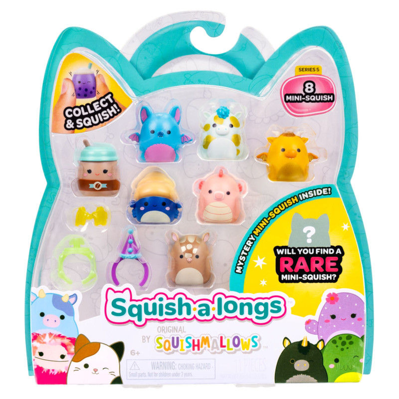 Squishmallows SQUISH-A-LONGS figūriņas, 8 gab., 2,5&nbsp;cm