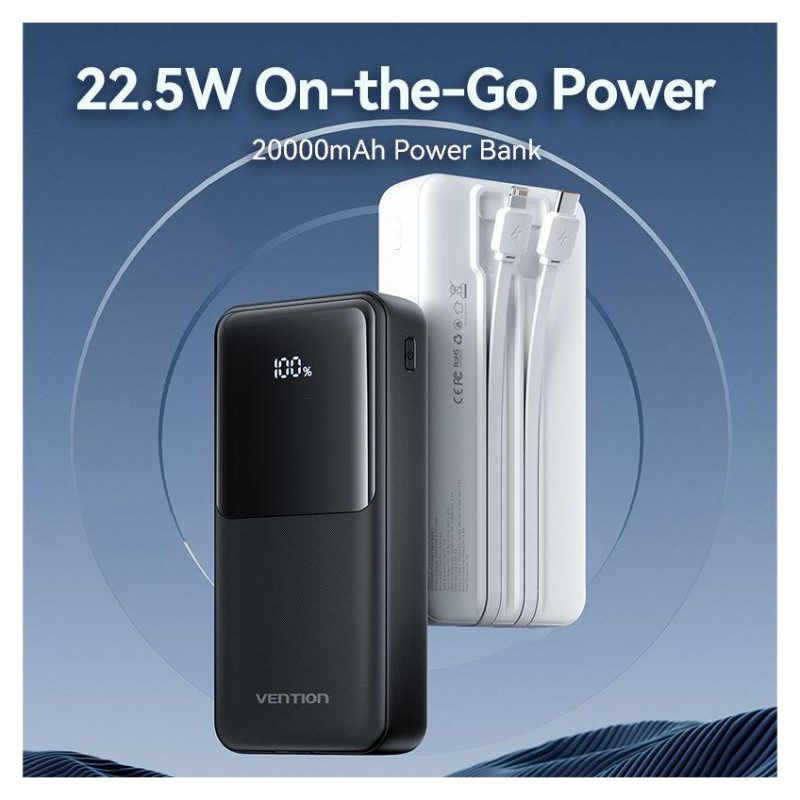 Vention POWER BANK USB 20000MAH 22.5W/WHITE FHPW0 VENTION