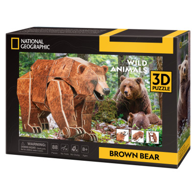 Cubic Fun CUBICFUN NATIONAL GEOGRAPHIC 3D puzle Brūnais lācis