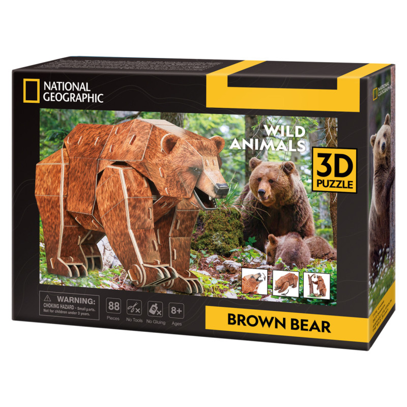 Cubic Fun CUBICFUN NATIONAL GEOGRAPHIC 3D puzle Brūnais lācis