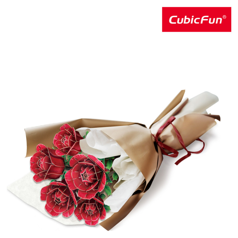 Cubic Fun CUBICFUN 3D puzle ziedu pu&scaron;ķis - rozes