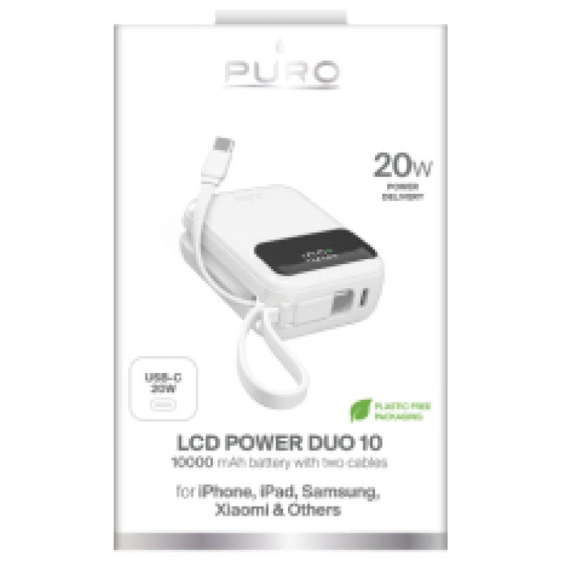Puro Enerģijas krātuve Puro PowerDuo 10000mAh 20W PD USB-C
