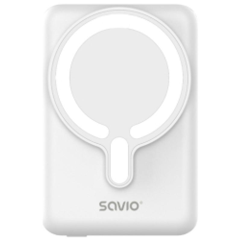 Savio Enerģijas krātuve SAVIO Power Bank Magnetic 10000mAh 20W White