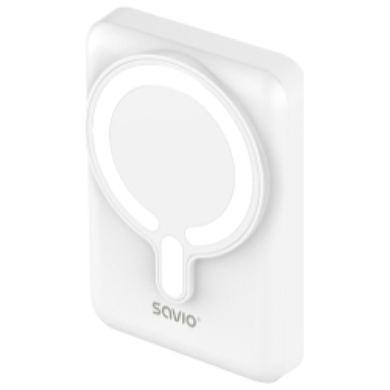 Savio Enerģijas krātuve SAVIO Power Bank Magnetic 10000mAh 20W White