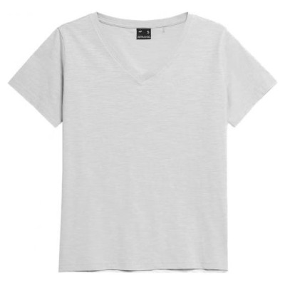 4F T-shirt 4F W 4FSS23TTSHF582 light gray (XS)