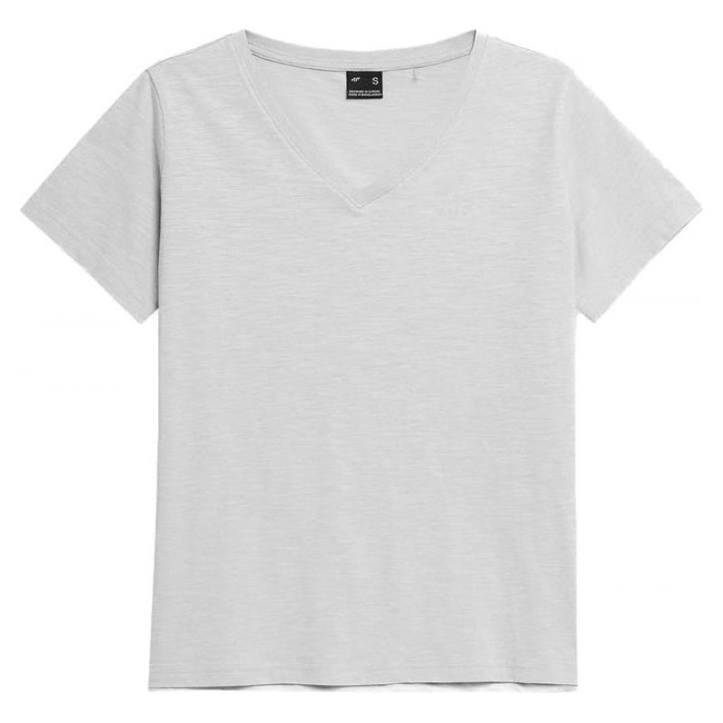 4F T-shirt 4F W 4FSS23TTSHF582 light gray (XS)