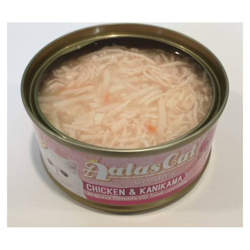 Aatas Cat Creamy Chicken&Kanikama 80g - konservi kaķiem