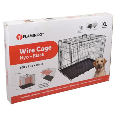 Flamingo metāla būris (bīdāmās durvis) NYO XL 71,5x108x76cm melns