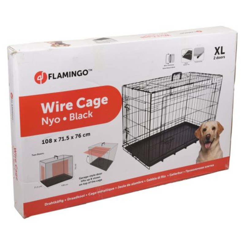 Flamingo metāla būris (bīdāmās durvis) NYO XL 71,5x108x76cm melns