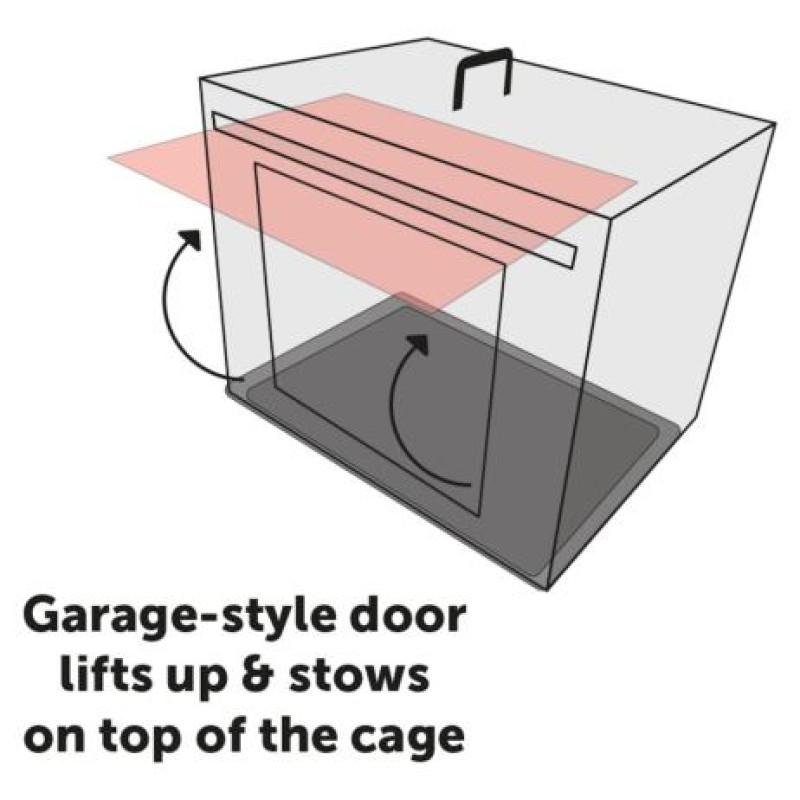 Flamingo metāla būris (bīdāmās durvis) NYO XL 71,5x108x76cm melns