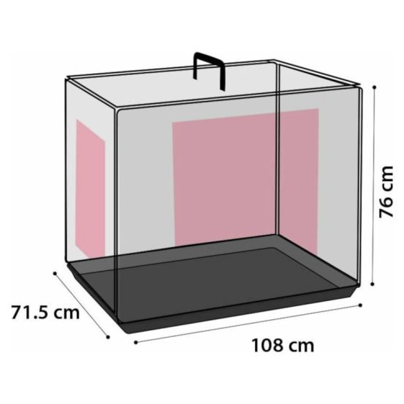 Flamingo metāla būris (bīdāmās durvis) NYO XL 71,5x108x76cm melns