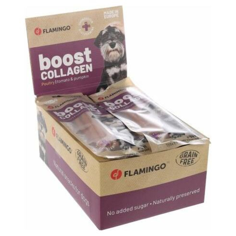 Flamingo gardumi suņiem Boost Spaghetti with chicken & collagen 10 gb 70 g