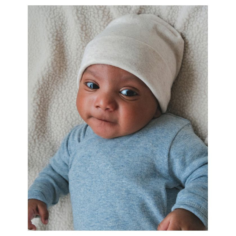 Lodger Beanie Melange bērnu cepurīte, Birch, 0-6 mēn. - BEM 093_0-6
