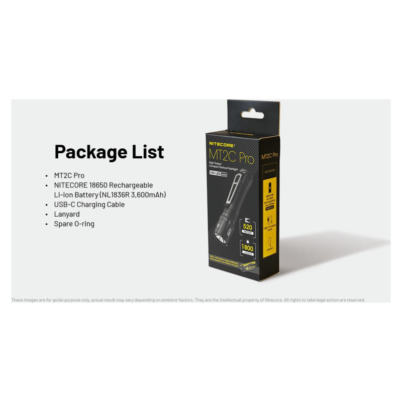 Nitecore FLASHLIGHT MH SERIES/1800 LUMENS MT2C PRO NITECORE